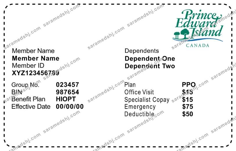 Prince Edward Island health insurance card